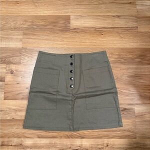 10 Items for $20: Francesca's Collections Khaki Button-Front Mini Skirt